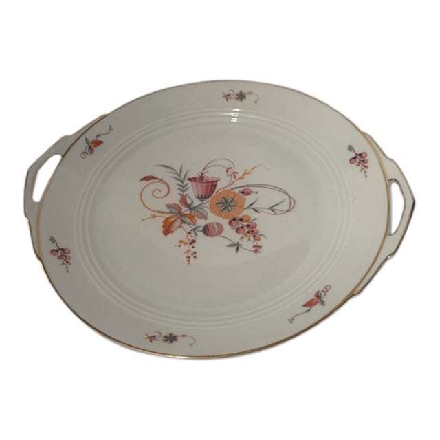 Vintage Art Deco Rosenthal "Tirana" Handled Porcelain Cake Platter For Sale