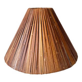 1970s Bamboo Pencil Reed Empire Lampshade For Sale