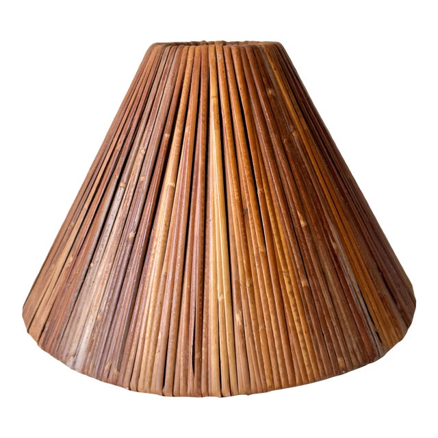 1970s Bamboo Pencil Reed Empire Lampshade For Sale