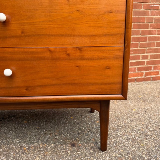 Mid 20th Century Kipp Stewart for Drexel “Declaration” Walnut Mid Century Modern Highboy Dresser For Sale - Image 9 of 12