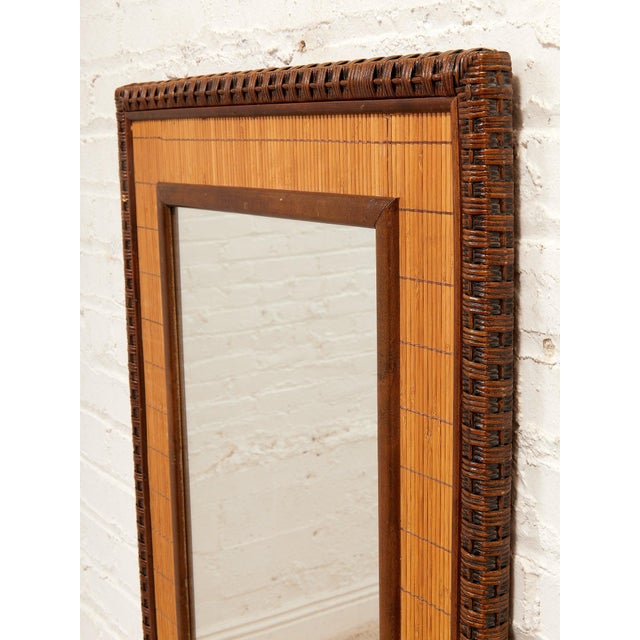 Vintage Bamboo and Rattan Mirror For Sale - Image 9 of 12