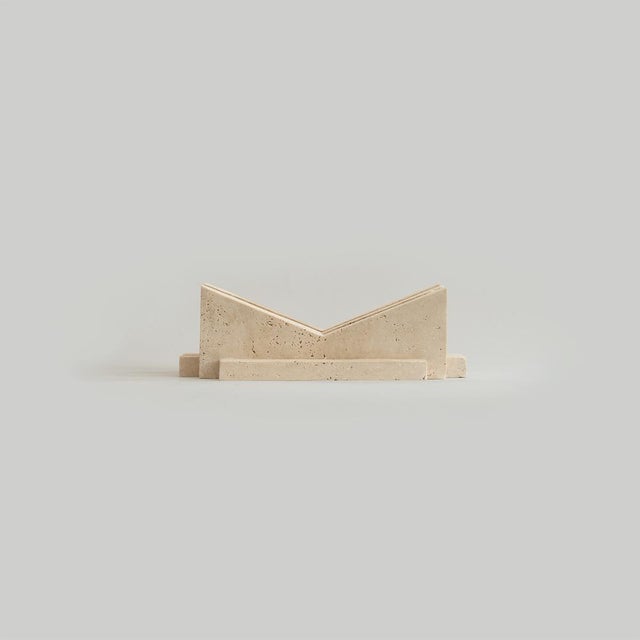 Small Mathilda Bookstand in Travertine by Kiwano Concept, in New conditions. Designed from 2000