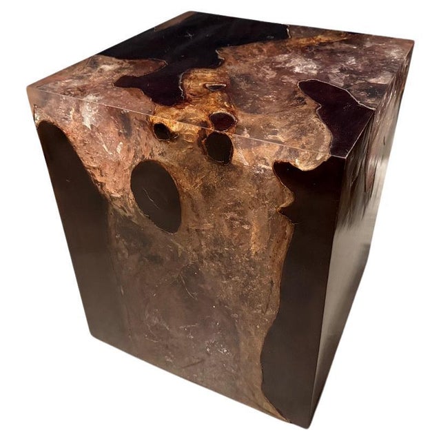 Andrianna Shamaris Cracked Resin Side Table For Sale - Image 15 of 18