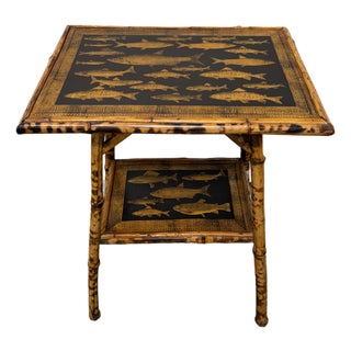 19th Century English Decoupage Side Table For Sale