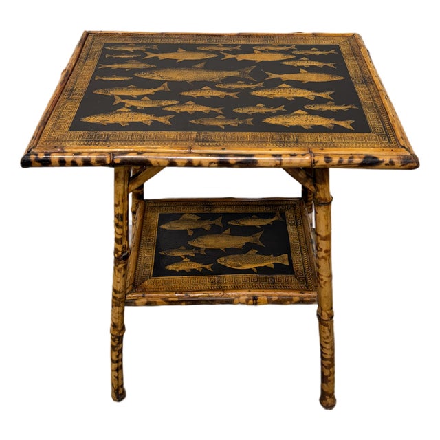 19th Century English Decoupage Side Table For Sale