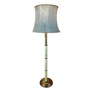 Brass & Porcelain Floor Lamp For Sale