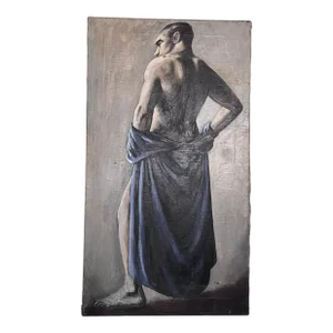 Male Figure Study, Painting by Tony Trezza, Circa 1940s