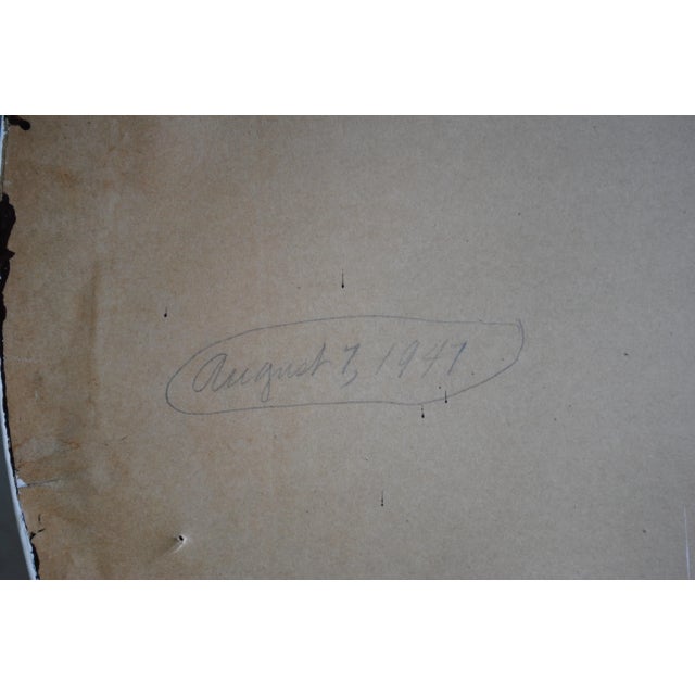 White 1940's Wood Laurel Wreath Round Mirror For Sale - Image 8 of 9