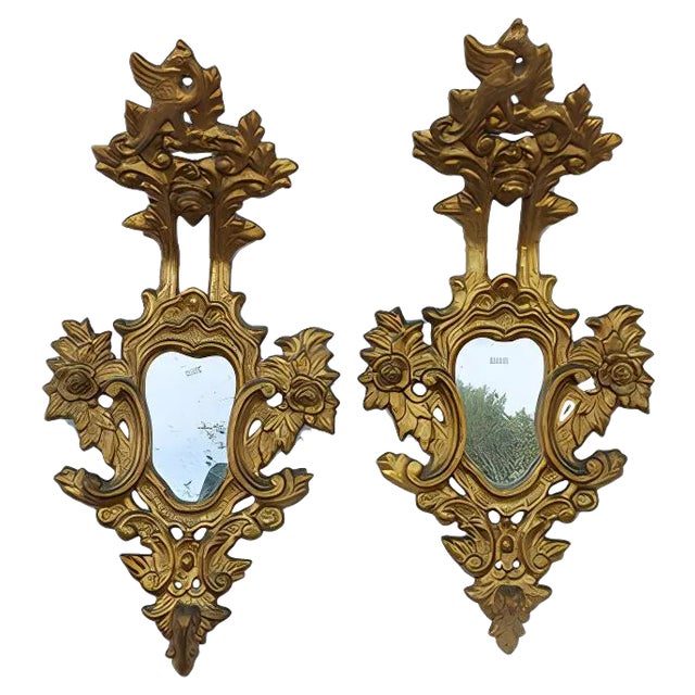 Antique Spanish Gold Leaf Mirrors, Set of 2 For Sale