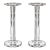 Pair of Tall Clear Crystal Column Candlesticks With Round Bases For Sale