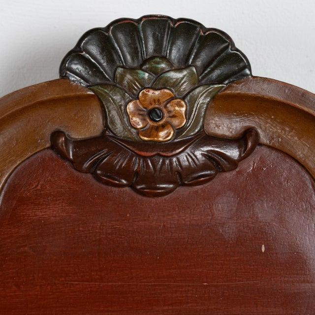 1910s 20th Century Hand-Painted Hanging Display Cabinet Dated 1926 For Sale - Image 5 of 7