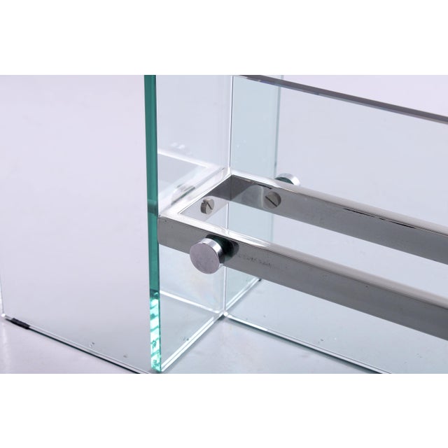 Small Italian Chrome and Glass Coffee Table from Fontana Arte, 1970s For Sale - Image 10 of 15