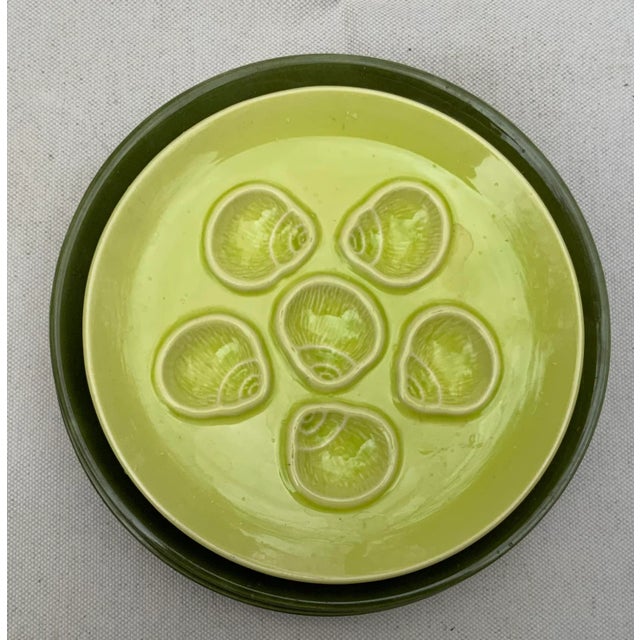 Mid-Century Modern French Porcelain Oyster Plates, Set of 5, Midcentury Artist Signed For Sale - Image 3 of 11