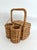 Vintage Wicker Wine Picnic Basket For Sale - Image 4 of 9