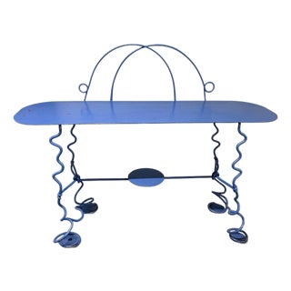 1995 Postmodern Memphis Iron Entry Console Table For Sale
