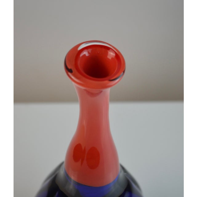 Glass Hand Blown Glass Soliflore Vase, 1980s For Sale - Image 7 of 9