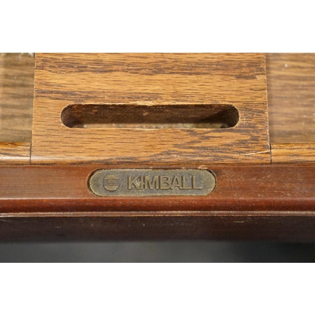 Late 20th Century Kimball Furniture Solid Cherry Traditional Style 72" Executive Office Desk For Sale - Image 10 of 13