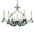 Wrought Iron Industrial Green Painted Chandelier, Circa 1930s For Sale