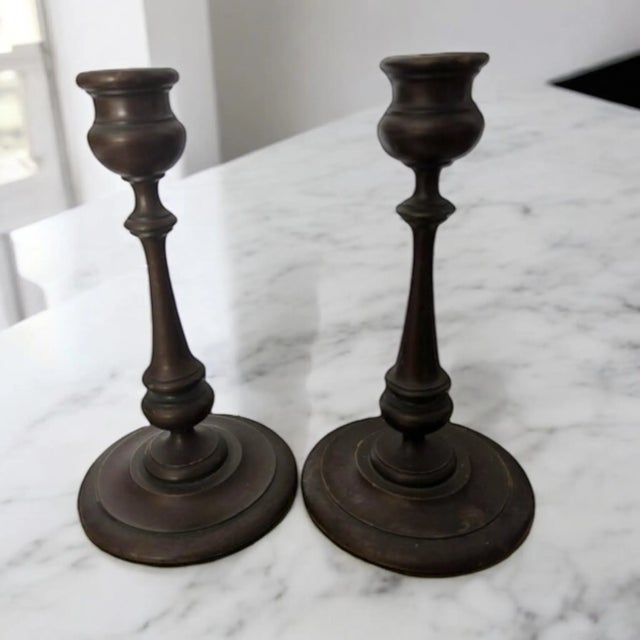 Elevate your home decor with these stunning antique wood hand-carved candlestick holders, perfect for adding a touch of...