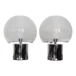 Vintage Italian Porcino Table Lamps by Luigi Caccia Dominioni for Azucena, Italy, 1960s, Set of 2 For Sale