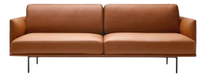 New York Two-Seater Sofa in Metal and Leather Upholstery by Quinti Sedute
