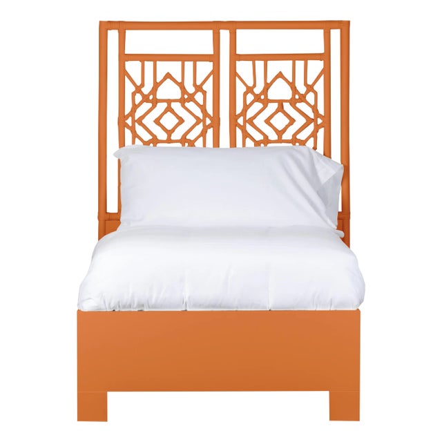 Tulum Platform Bed Twin Extra Long, Citrus Orange For Sale
