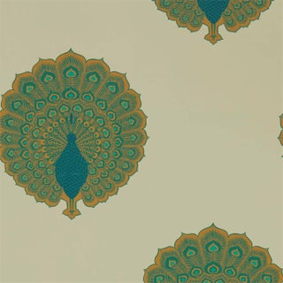 Sanderson Kalapi Wallpaper in Peacock For Sale