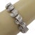 This is an eye catching large link bracelet, it is crafted from 14k white gold with a polished finish featuring 12 chasing...