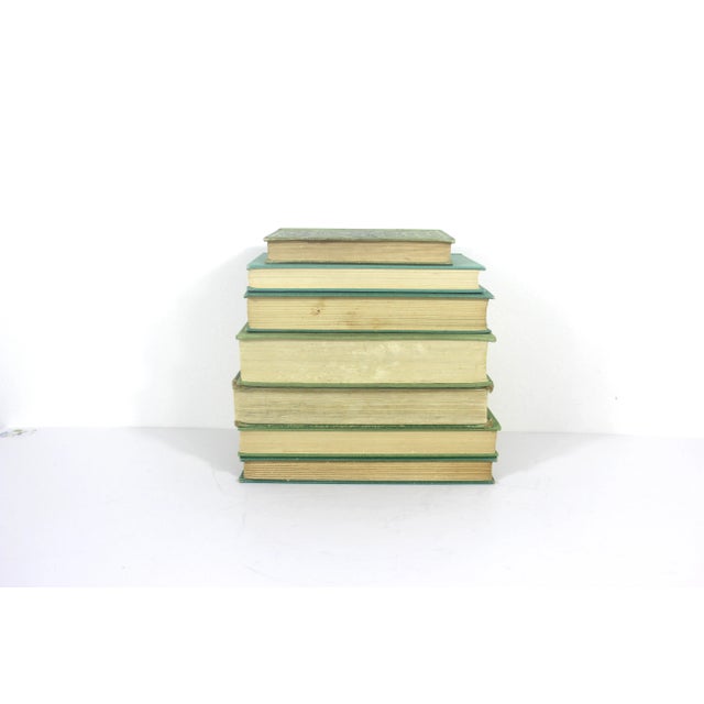 1960s Set of 7 Curated 1960s Green Books With Linen Covers For Sale - Image 5 of 9