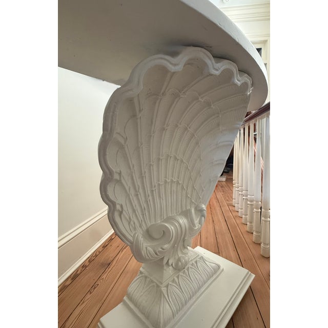White 1940s White Shell Form Hollywood Regency Console Table For Sale - Image 8 of 13
