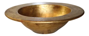 Vintage Vietri Decorative Ceramic Centerpiece Bowl in Distressed Gold