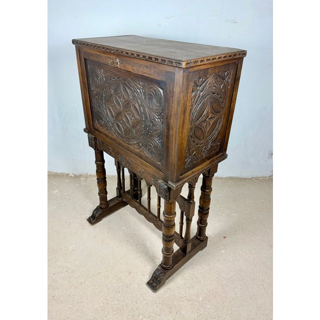 20th Century Spanish Carved Wood Cabinet For Sale - Image 3 of 18