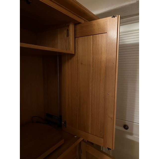 Wood 1990s Stickley/Mission Oak Tv Armoire - Arts and Crafts Style For Sale - Image 7 of 7