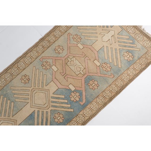 Tan Oushak Vintage Hallway Runner For Sale - Image 8 of 8