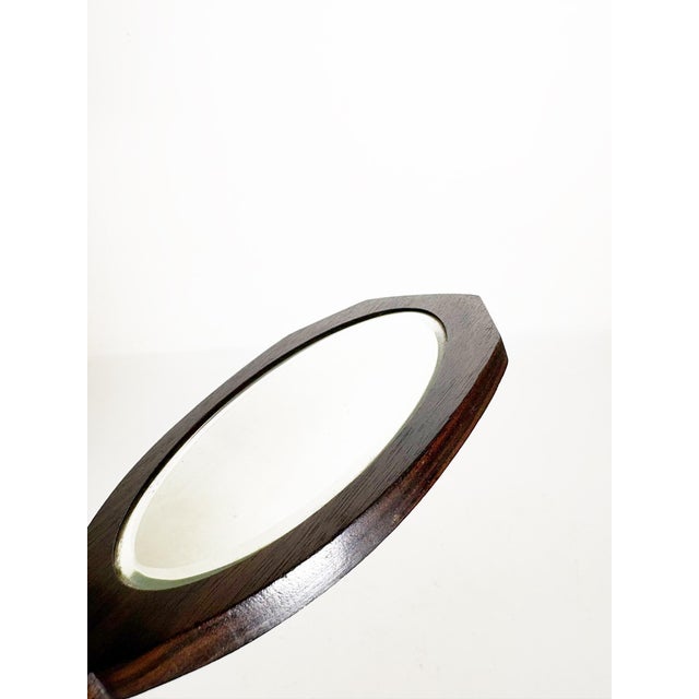 Glass Art Deco Hand Mirror with Bakelite Inlay, France, 1930s For Sale - Image 7 of 10