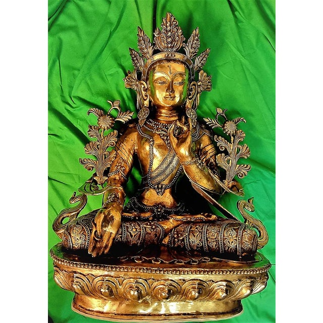 Tibetan Buddha Sculpture, 18th-Century, Bronze For Sale - Image 11 of 18