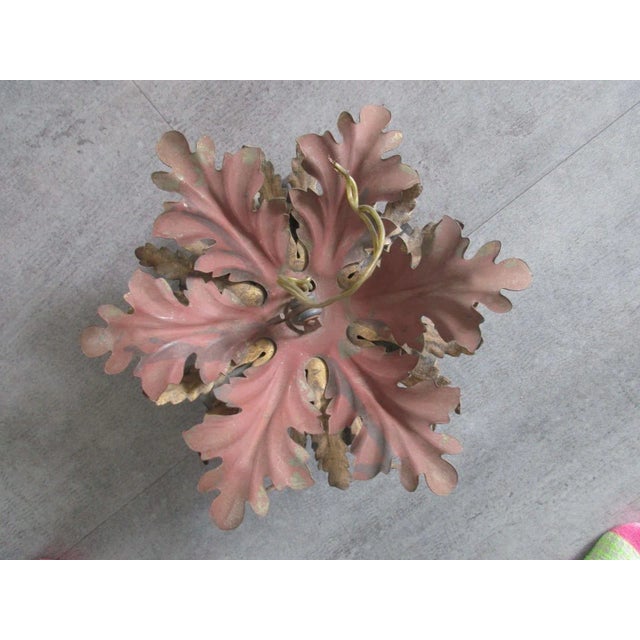 Mid-Century Modern Mid-Century Modern Maison Charles Gilt Tole Ceiling Fixture - 6 Lights For Sale - Image 3 of 12