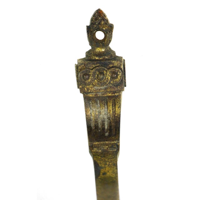 Pair of Mid 20th Century Bronze Victorian Curtain Hardware For Sale - Image 4 of 6