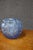 Striking Czech pressed art glass ball vase by Libochovice, featuring a rounded form with an intricate geometric relief...