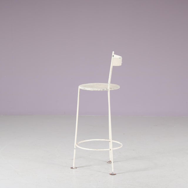 Vintage Children's Stool in Perforated Metal, 1950s For Sale - Image 4 of 9