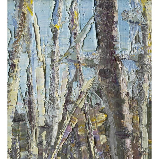 Amongst Aspens by Tiffany Williams | Oil on panel Painting of a figure near aspen trees For Sale - Image 4 of 5