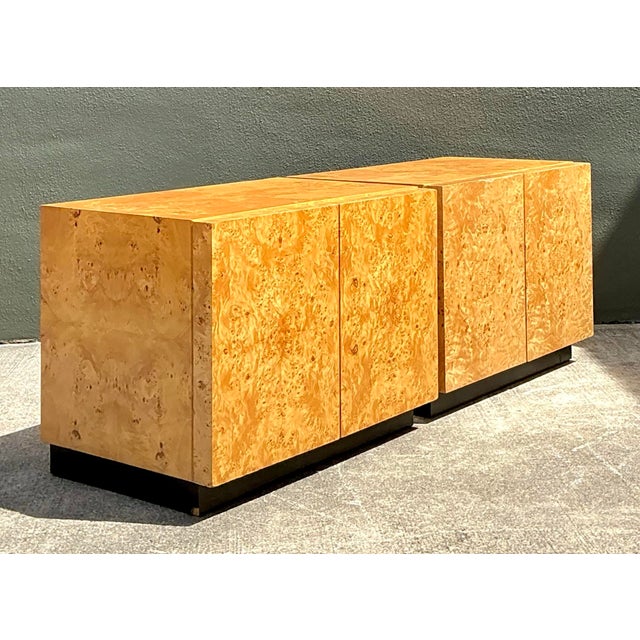Vintage 1970s Burl Nightstands After Baughman - A Pair For Sale - Image 9 of 12