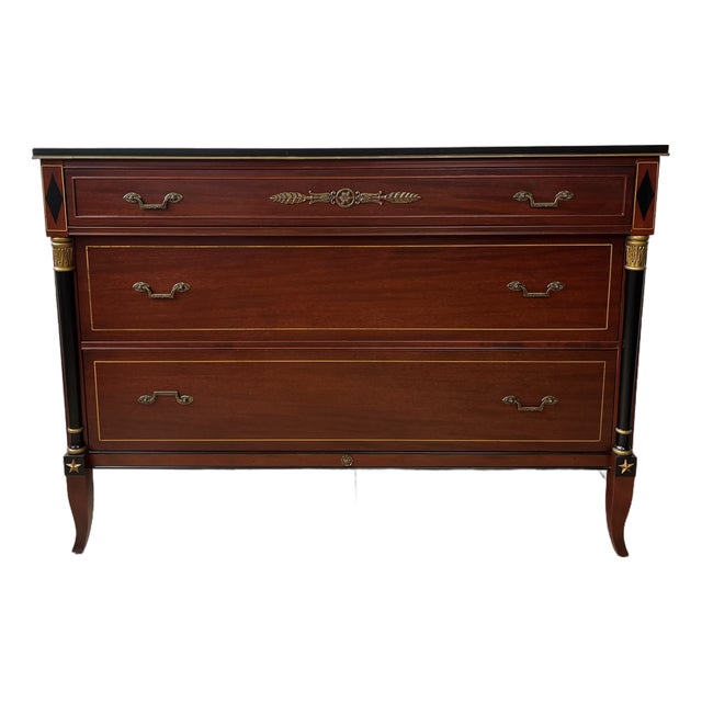 Regency RWay Dresser, Antique Wood, Elegant Design, Vintage Storage For Sale