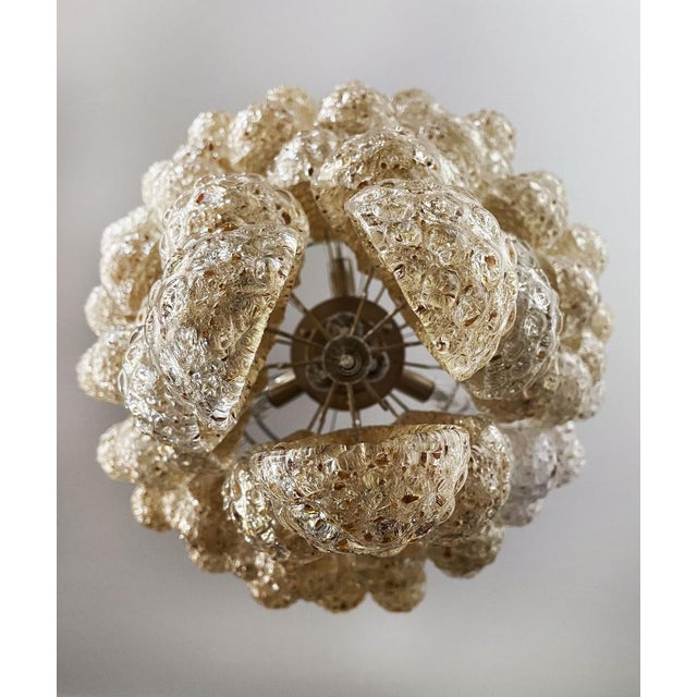 Vintage Italian Murano Chandelier with 75 Amber Glass Petals, 1990s For Sale - Image 6 of 18