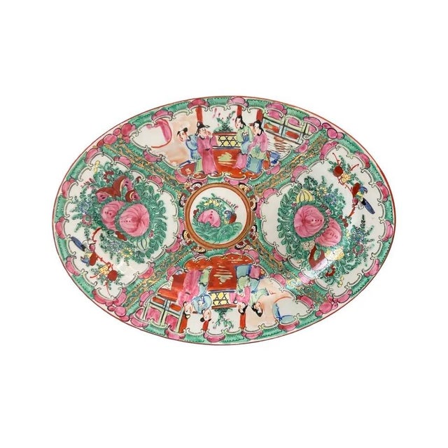 1920s Antique Famille Rose Medallion Plates- 17 Piece Set For Sale - Image 5 of 12