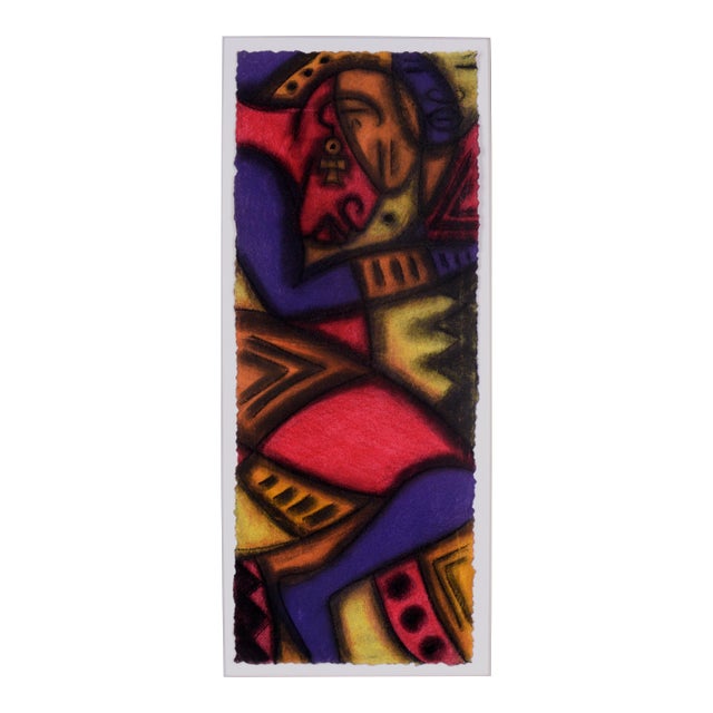 Abstracted Sleeping Figurative in Pastel on Paper by Kelvin Curry For Sale