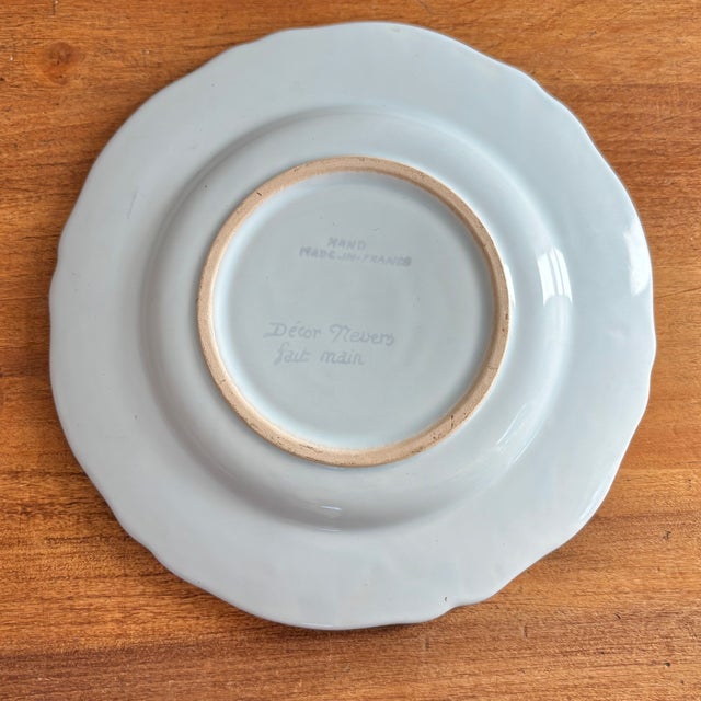 Vintage French Faience Decorative Plate For Sale - Image 4 of 6