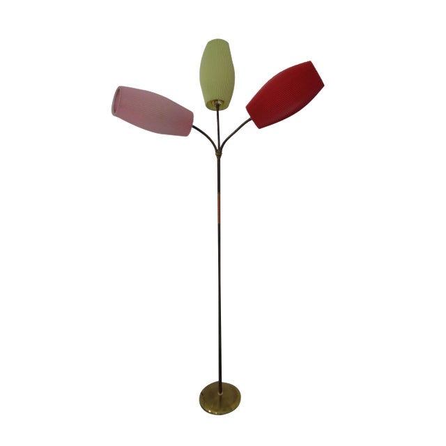 Mid-Century Adjustable Floor Lamp with Three Lanterns, 1950s For Sale