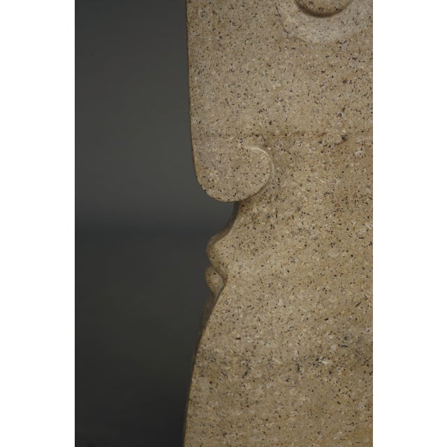 Gray Large Stone Sculpture of Stylised Head, 1970s For Sale - Image 8 of 15