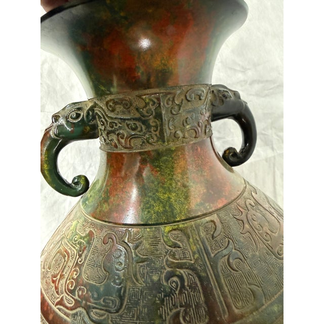 Metal Antique Japanese Bronze Ikebana Vessel For Sale - Image 7 of 14